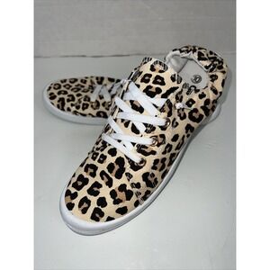 Leopard Women Lace Up Canvas Shoes Low Top Slip On Sneakers Walking Flats Shoes